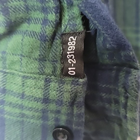 Bascom Projects Men's Flannel Shirt Size Large Blue Green Plaid Shirt #01-231882 - Picture 4 of 15